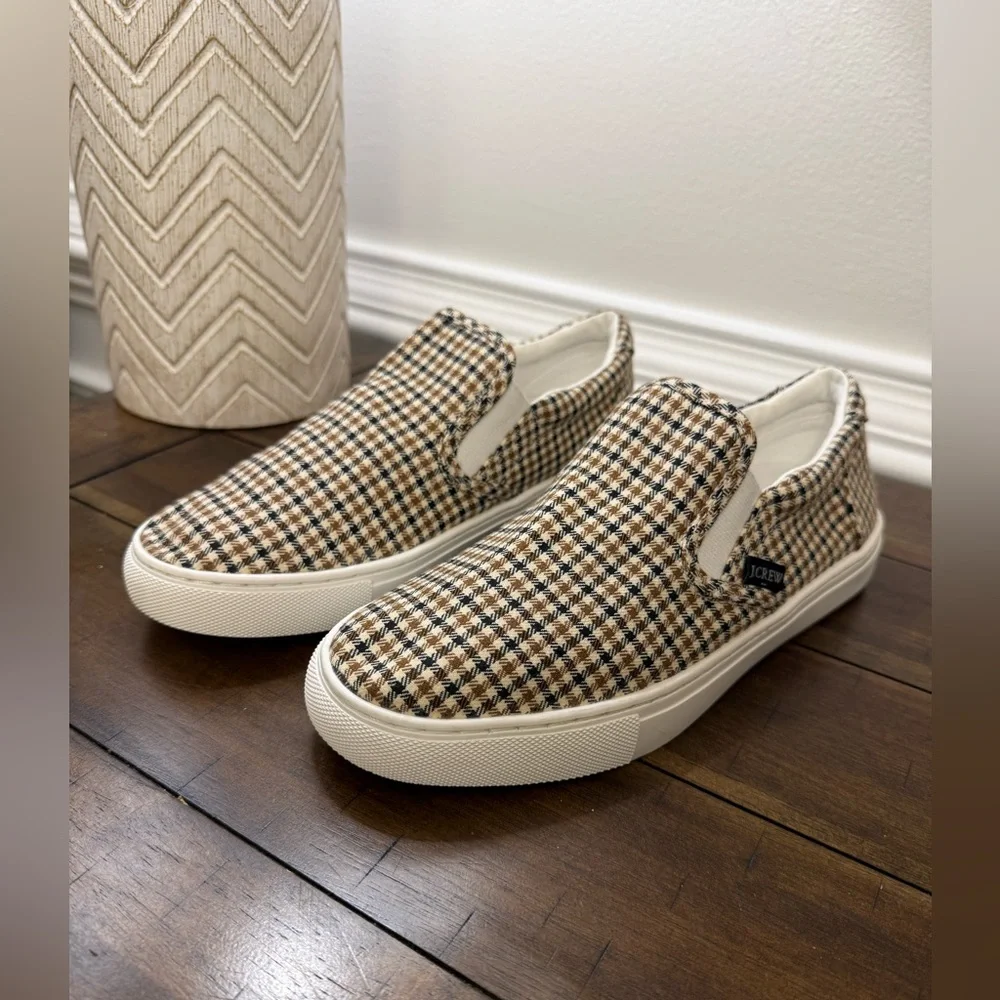 J. Crew Women’s Plaid slip-on sneakers Sz 7